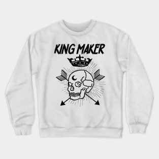 Warrior Skull Crown King Maker Historical Fantasy Crewneck Sweatshirt